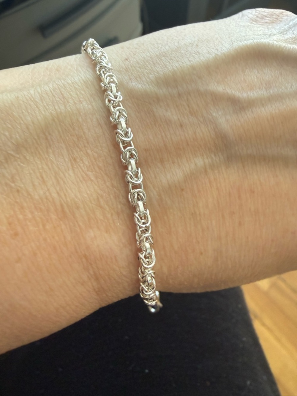 Delicate Byzantine Chain Bracelet - Sterling silver